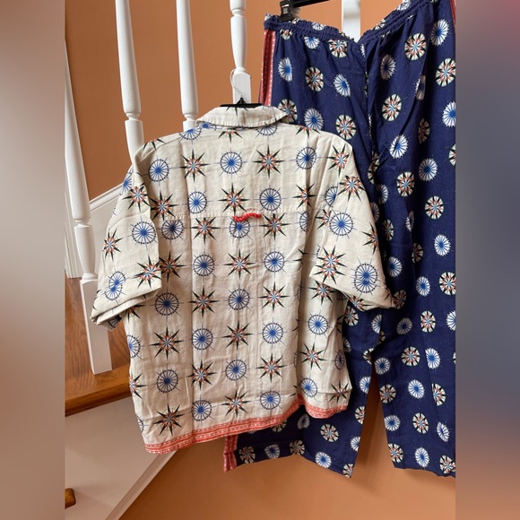 Super chic Anthropologie NWT Set Linen blend generously sized SM top & pants - Picture 5 of 16